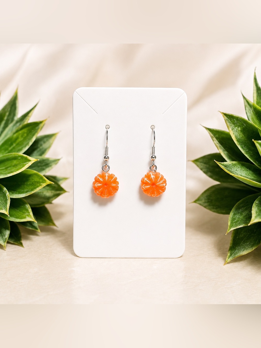 38. Handmade Novelty Dangle Earrings (Oranges)